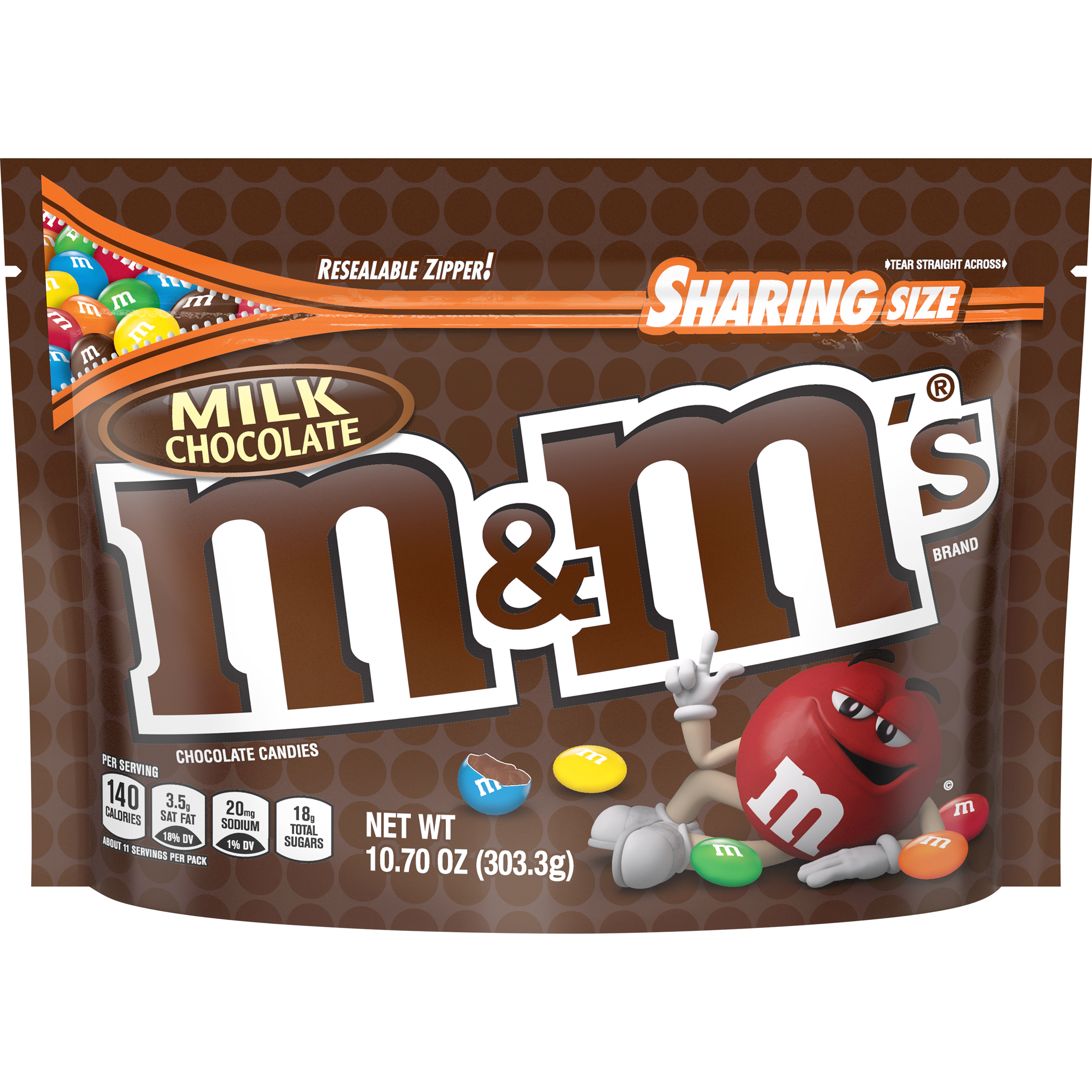 Order M&M'S, Milk Chocolate Candy Sharing Size Bag - 10.7 oz food online from Rite Aid store, MILLER PLACE on bringmethat.com