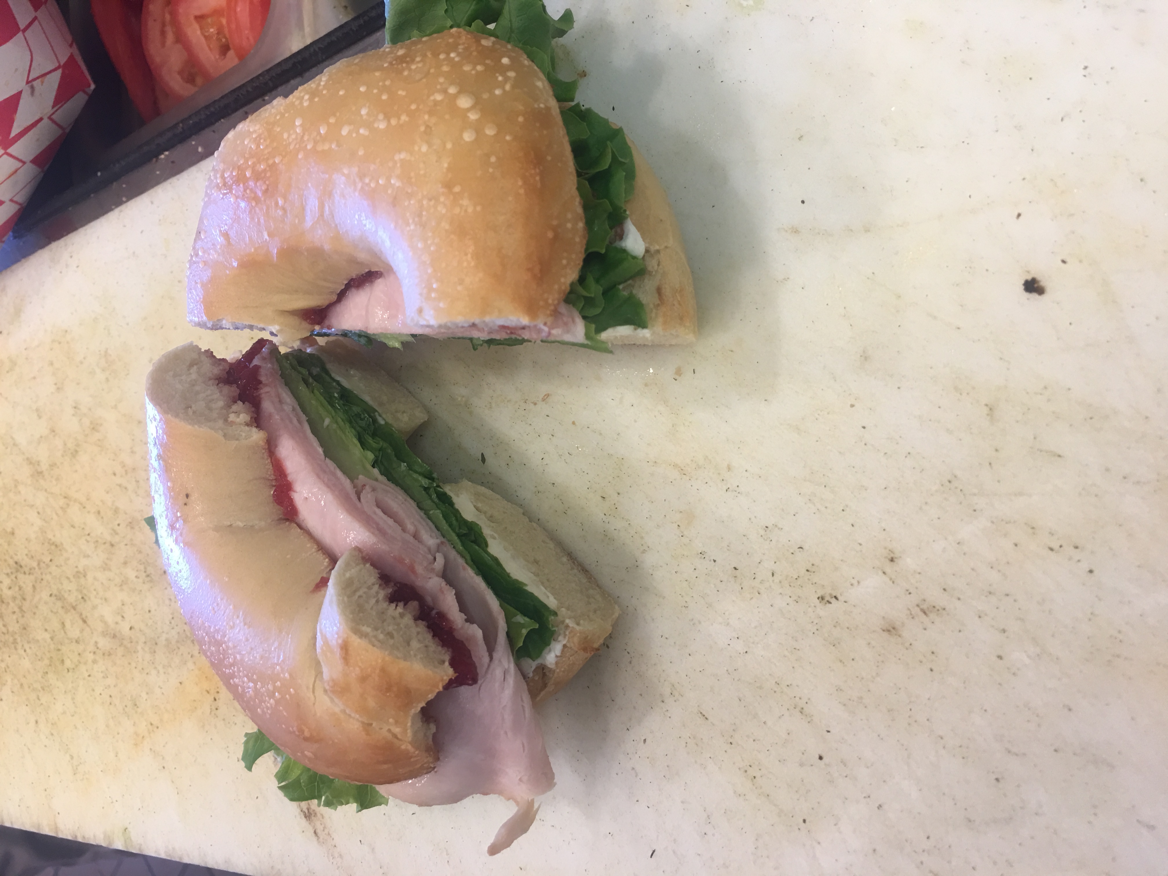 Order Cranberry Turkey Sandwich food online from The Bagel Shack store, Lake Forest on bringmethat.com