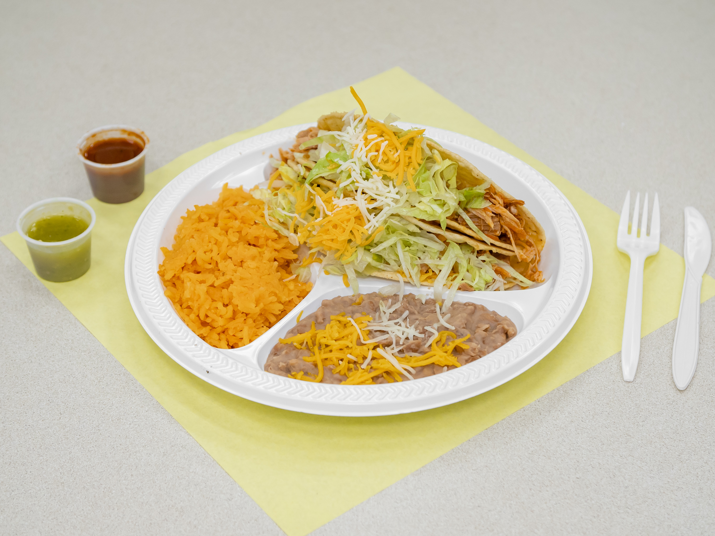 Order 8. Chicken Tacos Combination Plate food online from Lambertos Mexican Rest store, La Verne on bringmethat.com