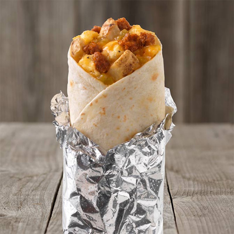 Order Chorizo, Egg and Cheese Burrito food online from Good Times Burgers store, Denver on bringmethat.com