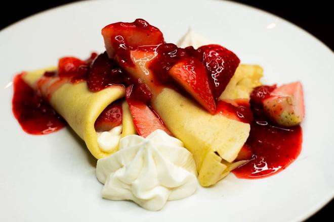 Order Strawberry Crêpes food online from Village Inn store, Fremont on bringmethat.com