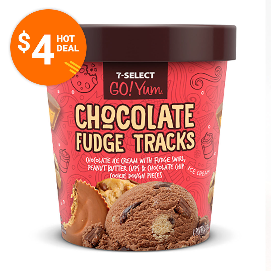 Order 7-Select GoYum Fudge Tracks Pint food online from 7-Eleven store, Chicago on bringmethat.com