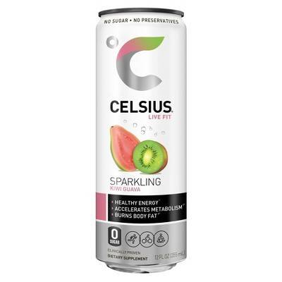 Order Celsius Sparkling Kiwi Guave Beverage Fitness Drink (12 oz) food online from Rite Aid store, San Diego on bringmethat.com