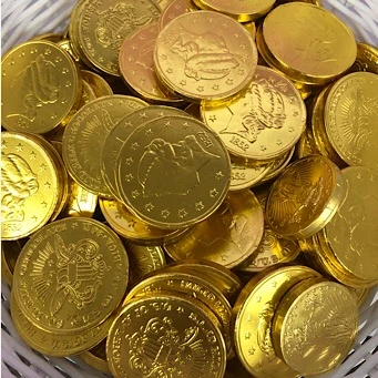 Order Gold Foiled Chocolate Coins food online from Gene & Boots Candies store, Perryopolis on bringmethat.com