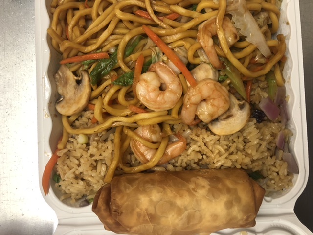 Order C5. Shrimp Lo Mein Combo food online from Yeung Fong store, Washington on bringmethat.com