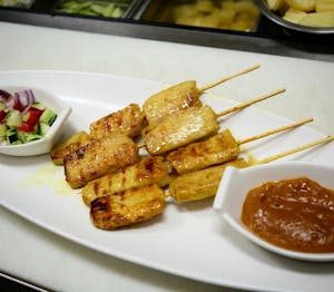 Order Chicken Skewers (4pc) food online from Mint Leaf Cuisine store, Saratoga on bringmethat.com