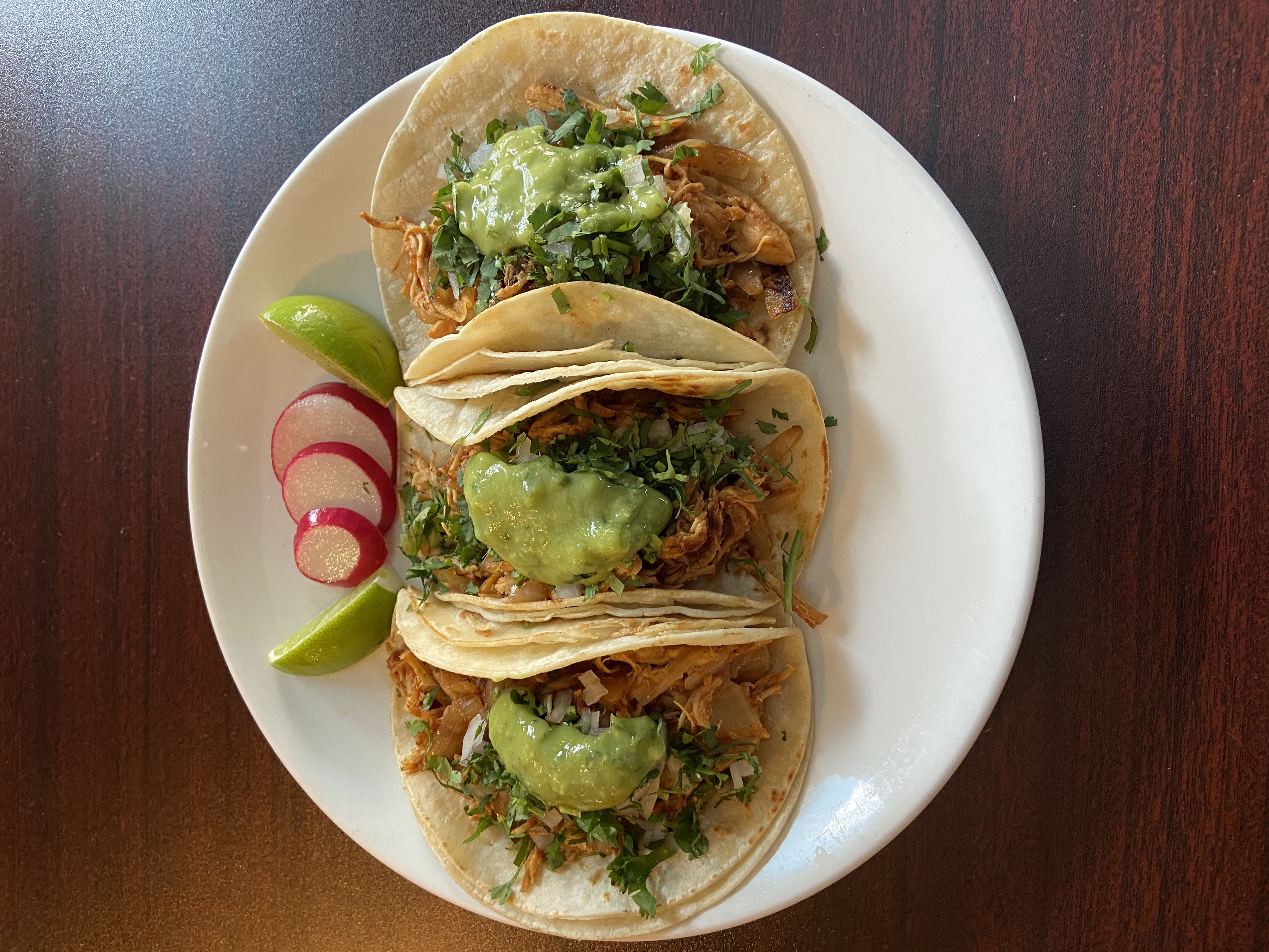 Order 3 Tinga Tacos food online from Chihuahua Mexican Restaurant store, Sunnyside on bringmethat.com