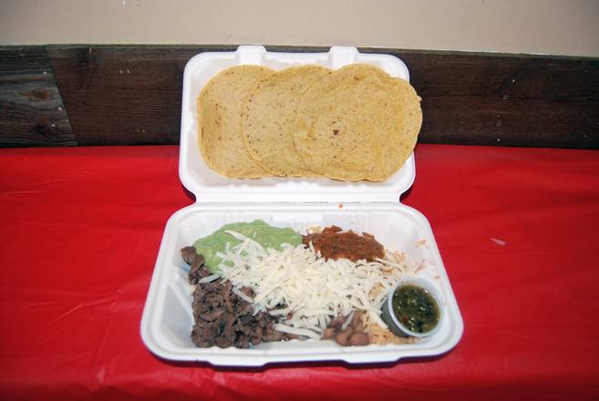 Order Beef Plate (Platos de Carne Asada) food online from Taqueria Al Pastor store, New York on bringmethat.com