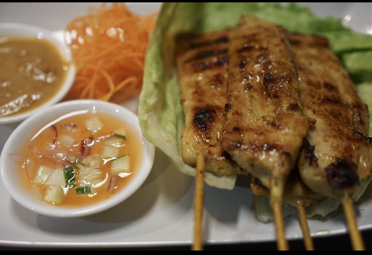 Order 7. Chicken Satay food online from Hug Thai Restaurant store, Pittsburgh on bringmethat.com