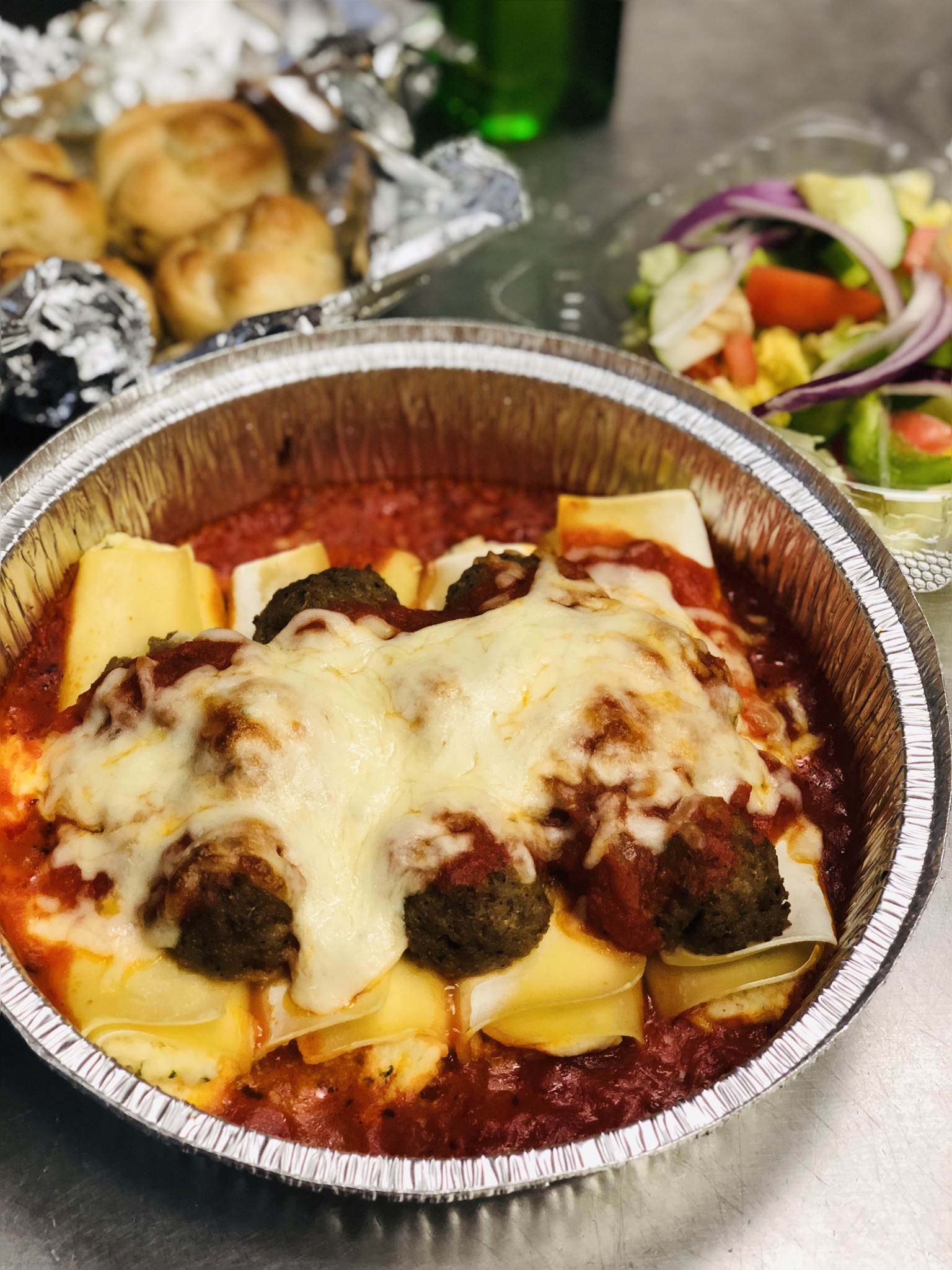 Order Manicotti with One Side food online from Gusto Pizza store, Delmar on bringmethat.com
