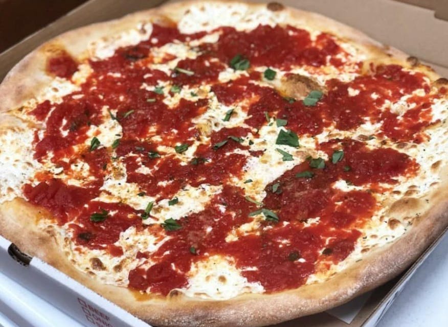 Order Fresh Mozzarella Pizza - Large 18'' (8 Slices) food online from Gino's Pizzeria store, Staten Island on bringmethat.com