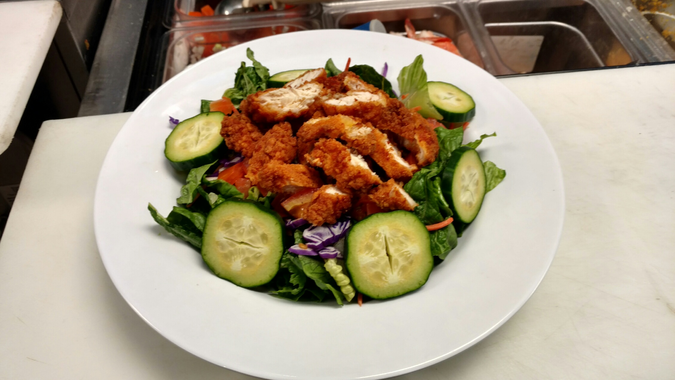 Order Crispy Chicken Salad food online from The Lost Cajun store, Fort Collins on bringmethat.com