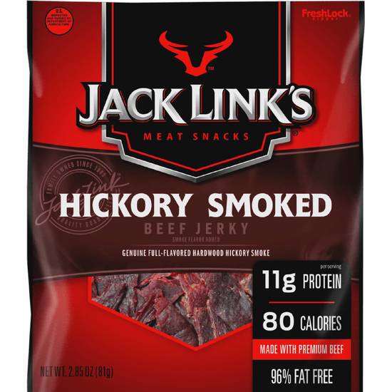 Order Jack Link's Meat Snacks Beef Jerky Hickory Smoked food online from Deerings Market store, Traverse City on bringmethat.com