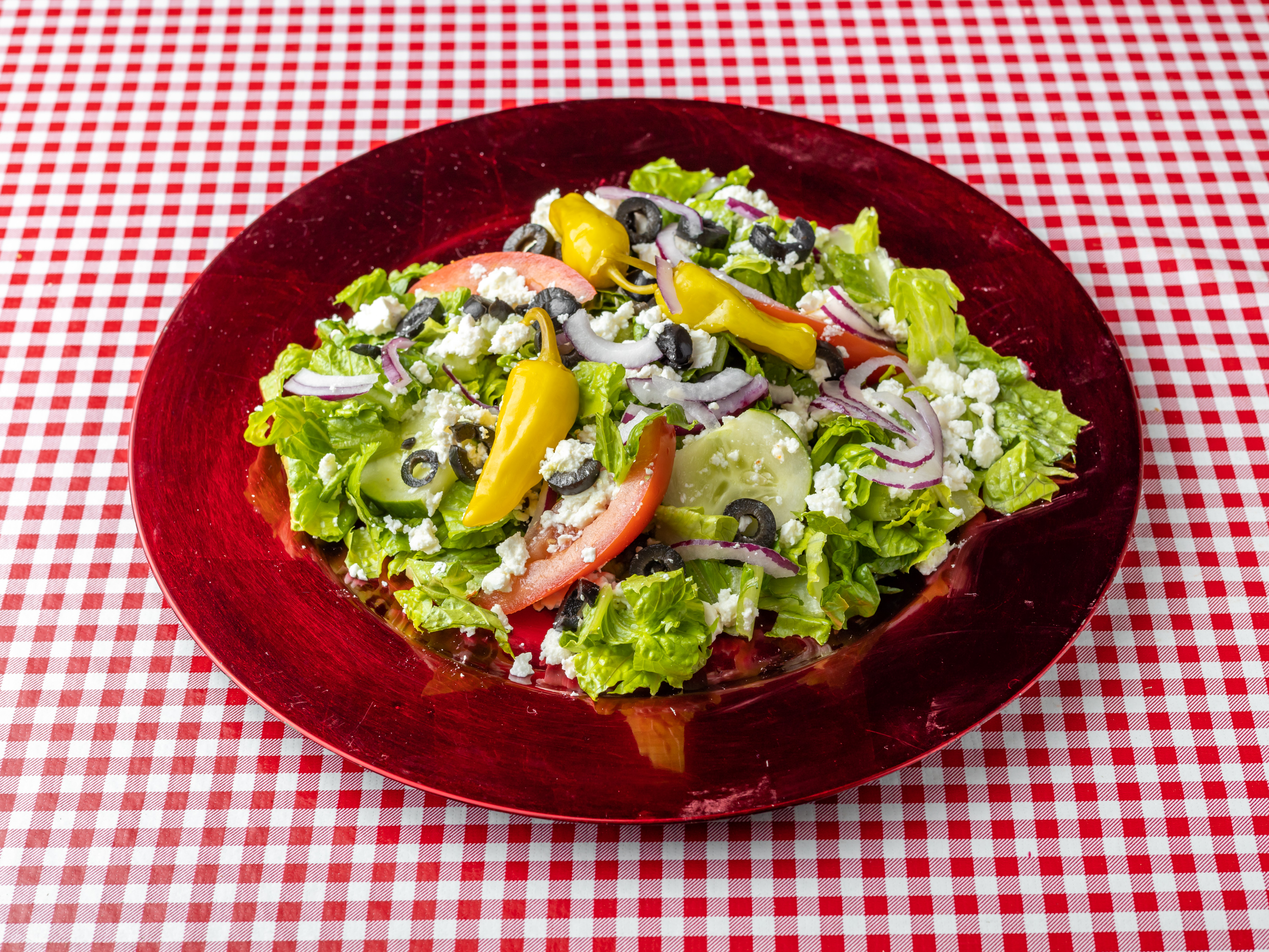 Order Greek Salad food online from Timothy Pizzeria store, Centerport on bringmethat.com