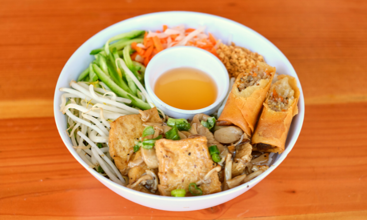 Order Bun Chay Cha Gio/Vegetarian & Eggrolls food online from Nong La Cafe store, Los Angeles on bringmethat.com