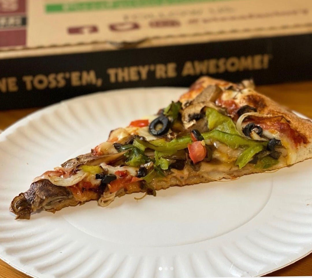 Order Vegetable Pizza Slice - Slice food online from Pizza Factory store, Queens on bringmethat.com
