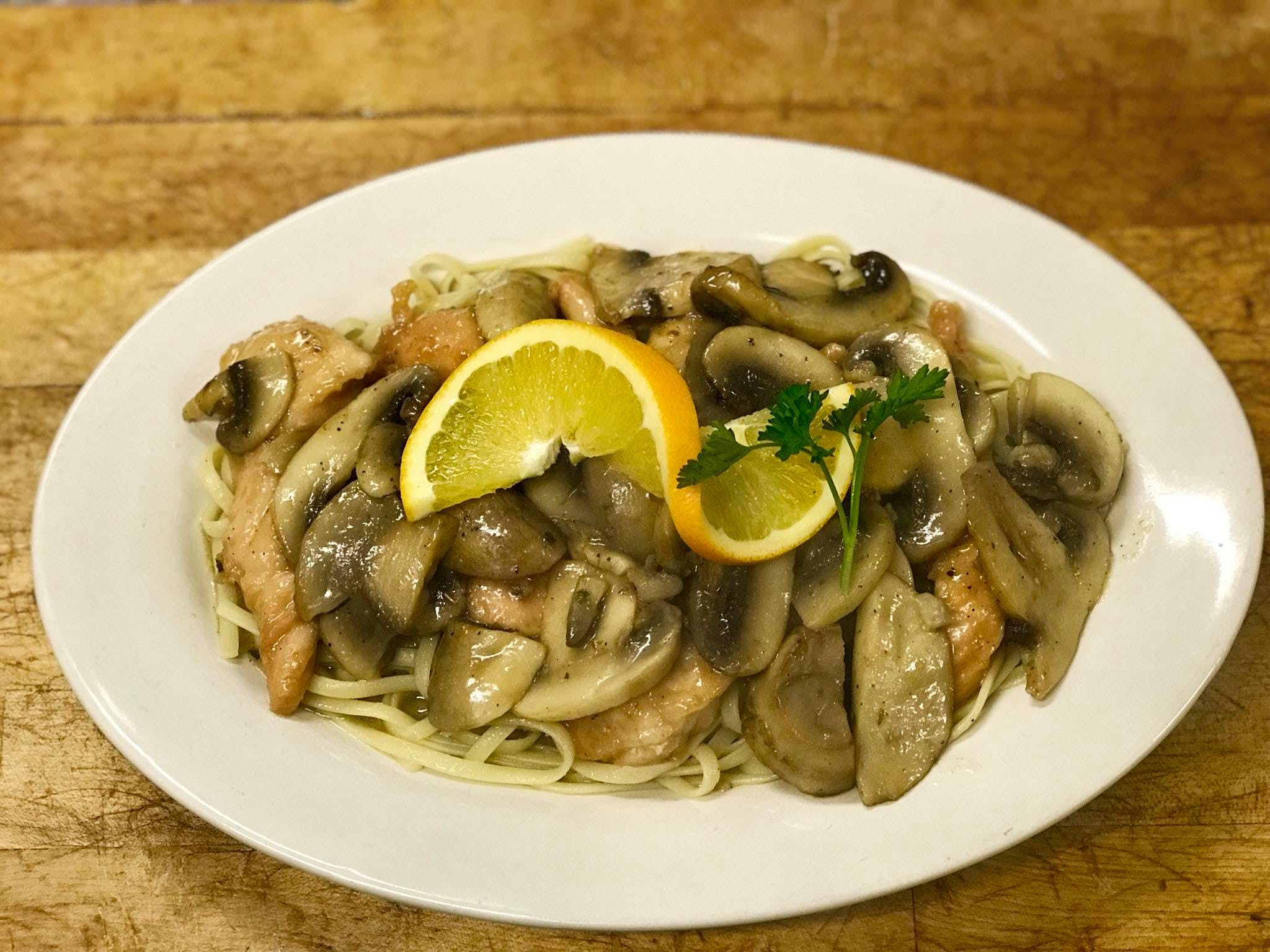 Order Chicken Marsala - Entree food online from Tani Pizza store, Butler on bringmethat.com