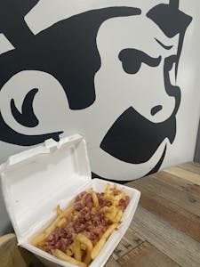 Order Bacon Cheese Fries food online from Grumpyz Pizza & Deli store, Phillipi on bringmethat.com
