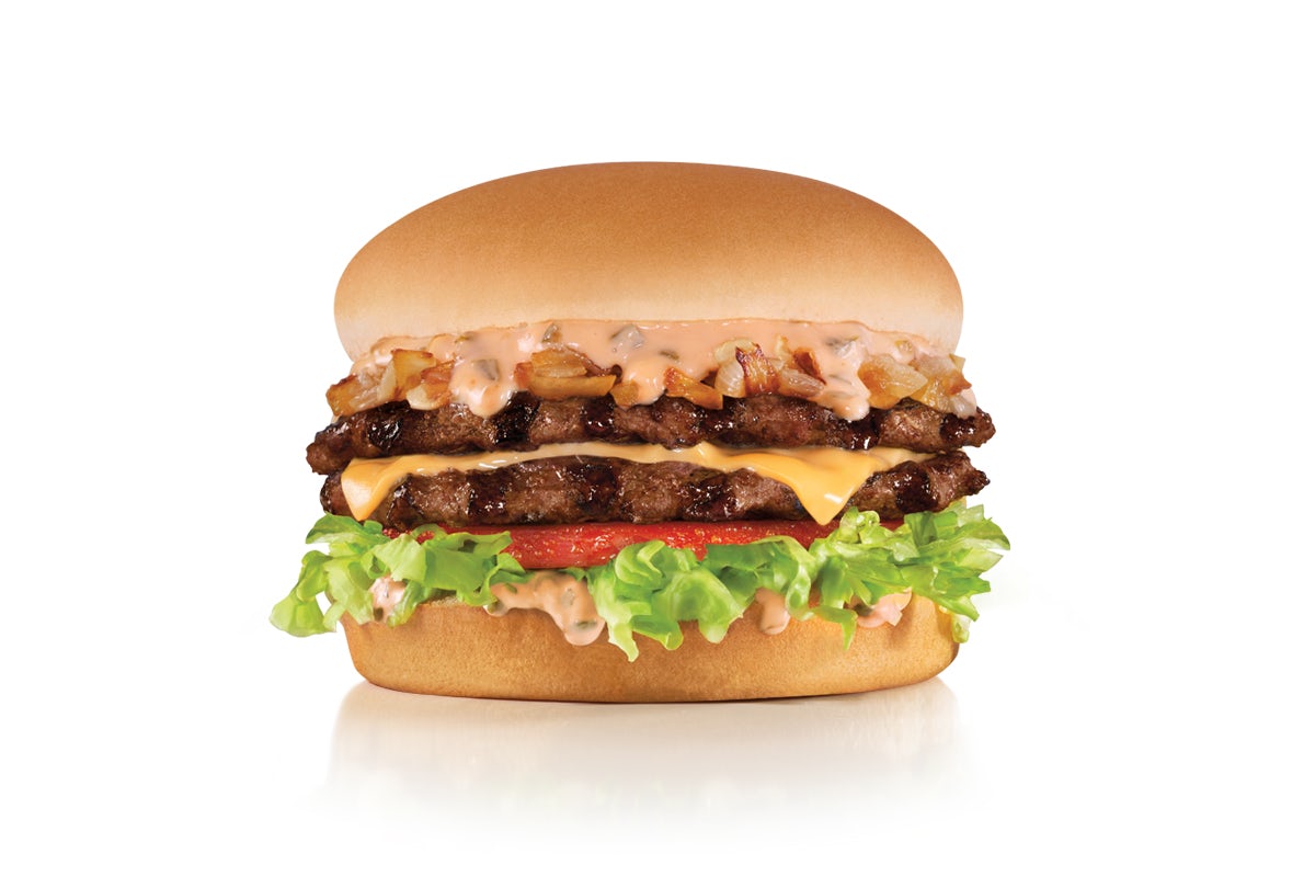 Order California Classic Double Cheeseburger food online from Carl's Jr. store, Mesa on bringmethat.com