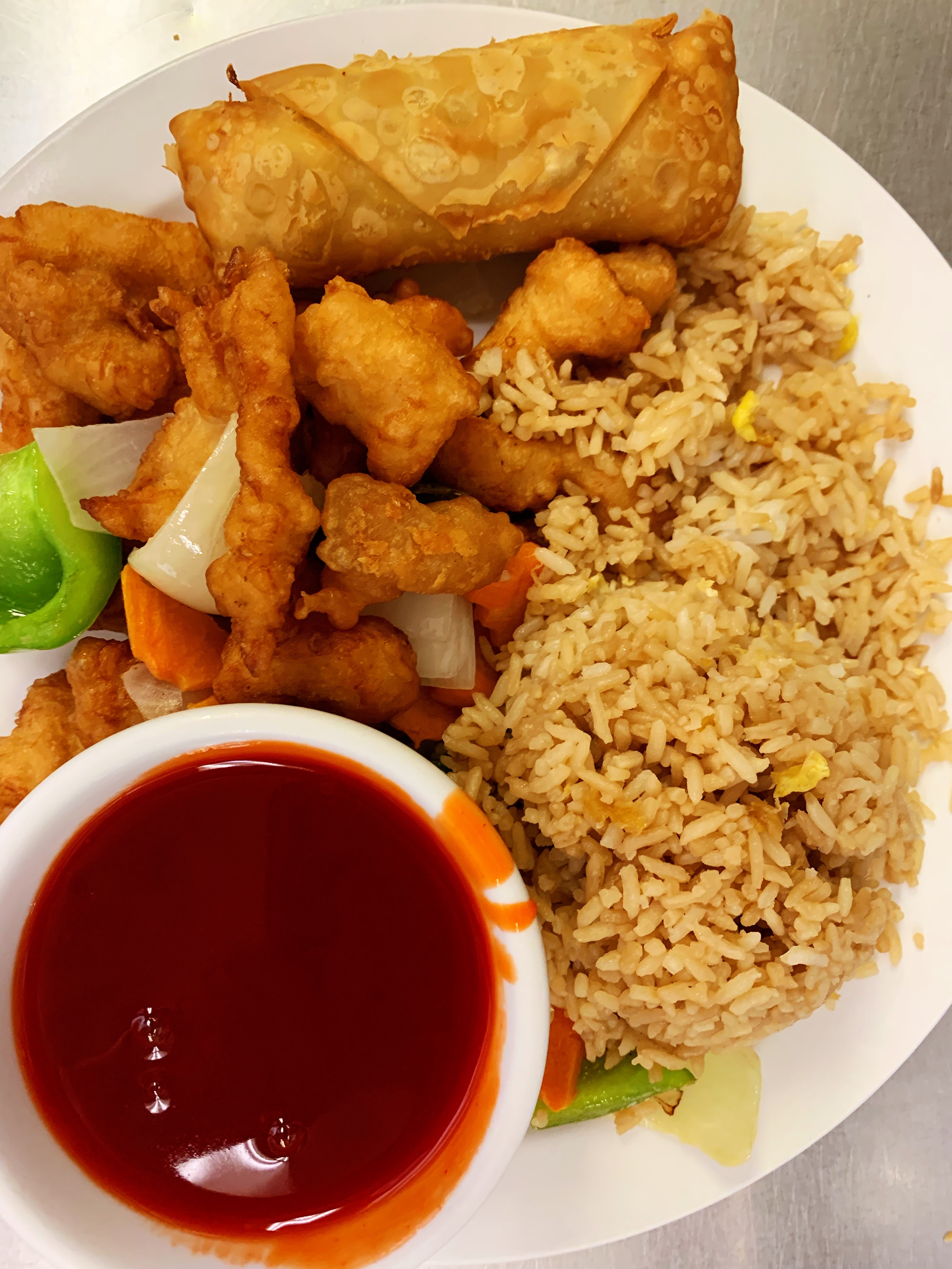 Order Sweet and Sour Dinner Combination food online from Dragon Inn store, Durham on bringmethat.com