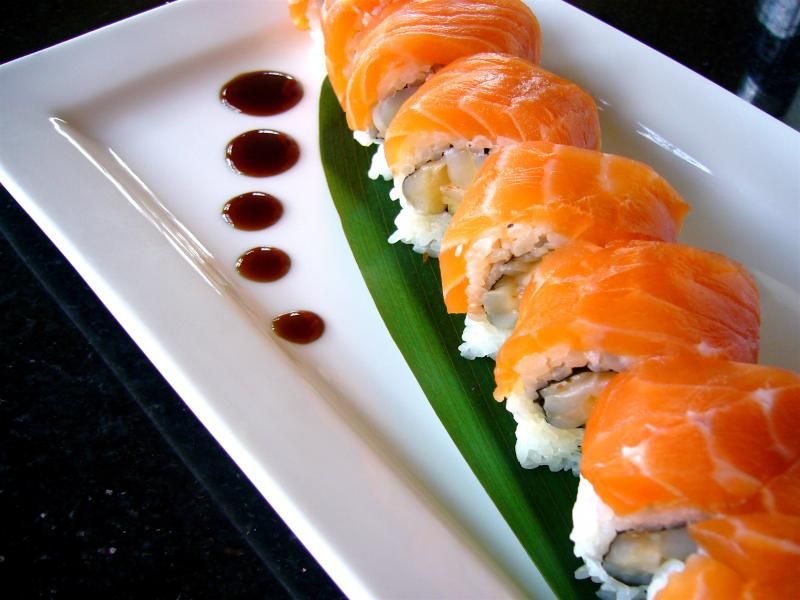 Order Orange Blossom Roll  food online from Ichiban Golden Dragon store, South Bend on bringmethat.com