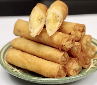 Order Crispy Fried Banana Spring Rolls (Chả giò chuối) food online from Hello Saigon store, New York on bringmethat.com