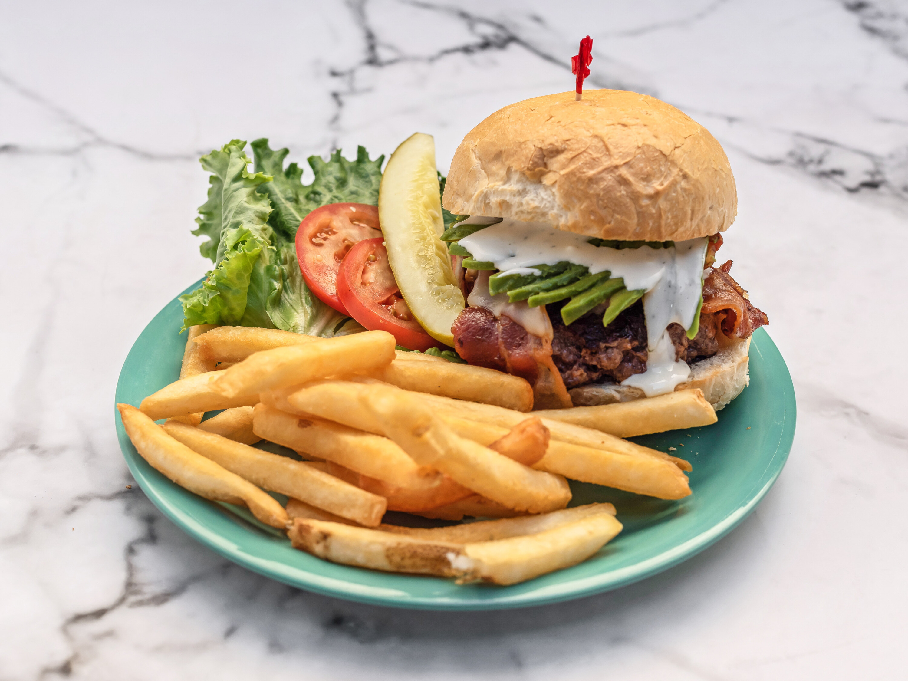 Order Avocado Bacon Ranch Burger food online from Riley Pour House store, Carnegie on bringmethat.com