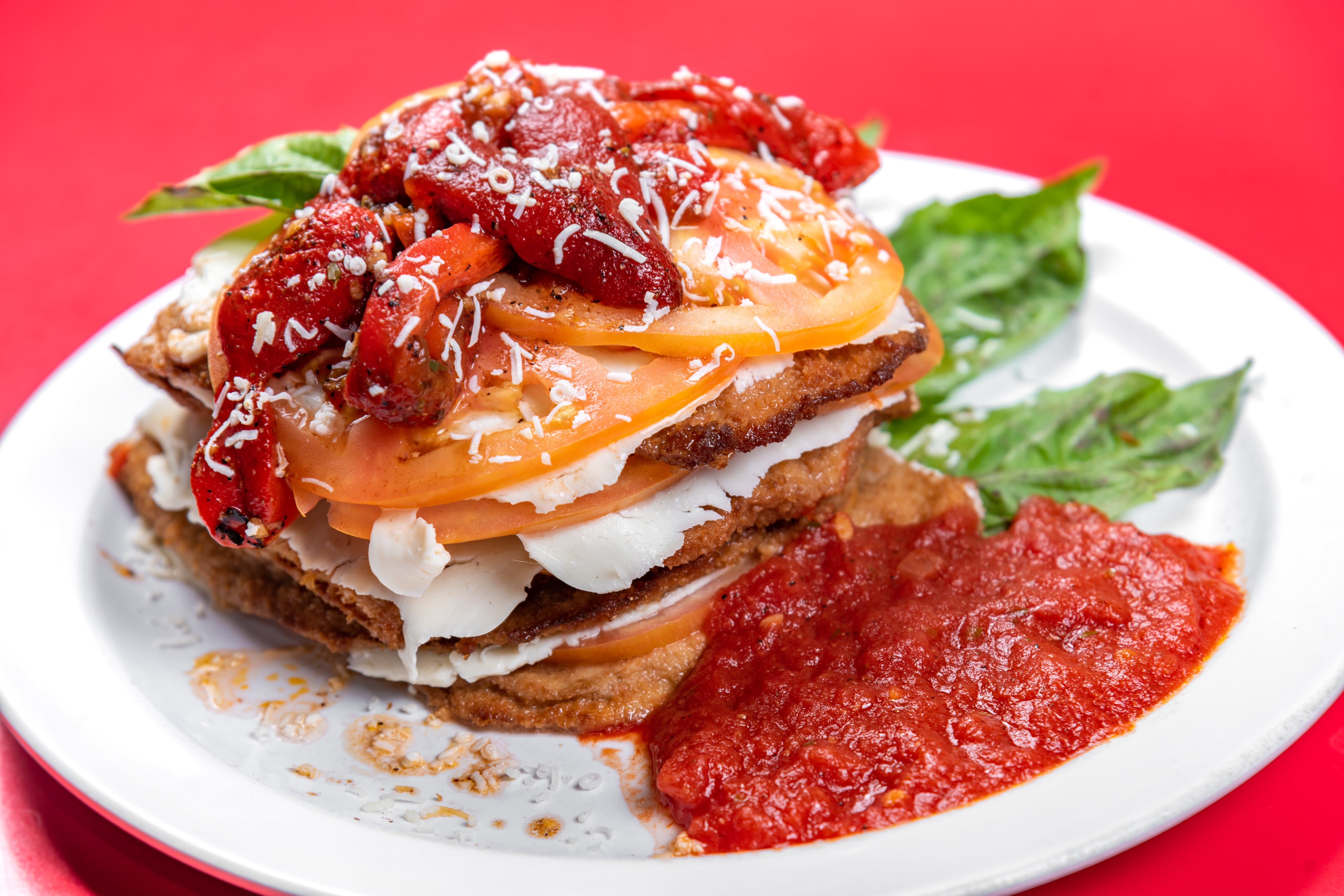 Order Eggplant Stacker - Appetizer food online from The Grotto Pizzeria store, New York on bringmethat.com