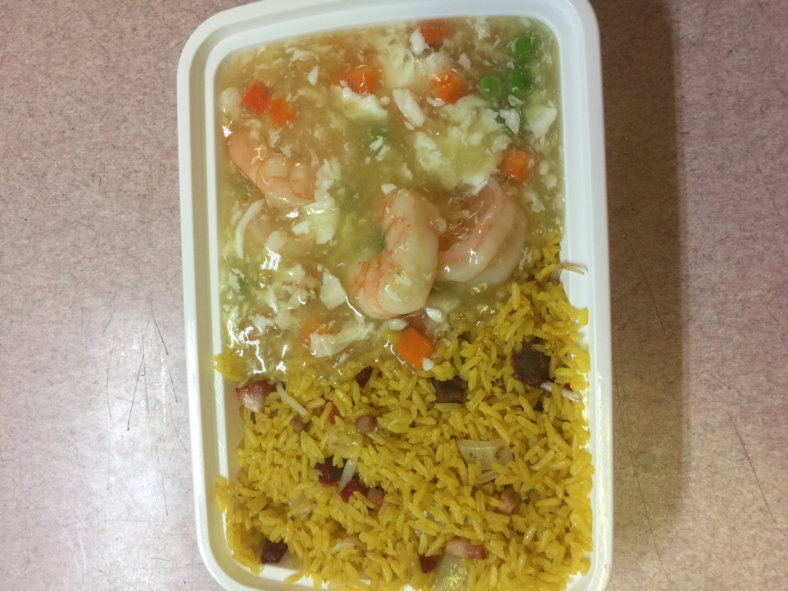 Order C6. Shrimp with Lobster Sauce Combination Platter food online from China Wok store, Harrison on bringmethat.com