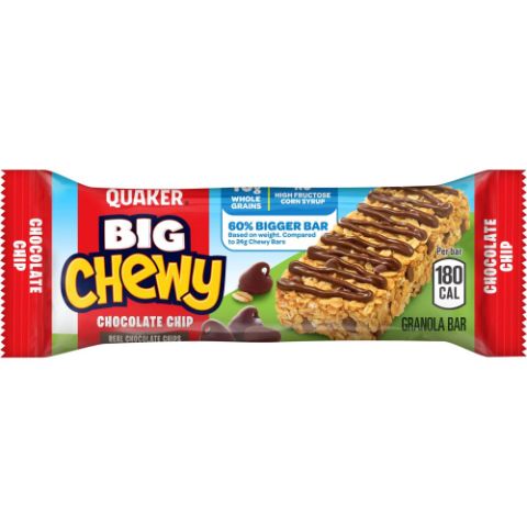 Order Quaker Big Chewy Chocolate Chip Granola Bar 1.48oz food online from 7-Eleven store, Center Moriches on bringmethat.com