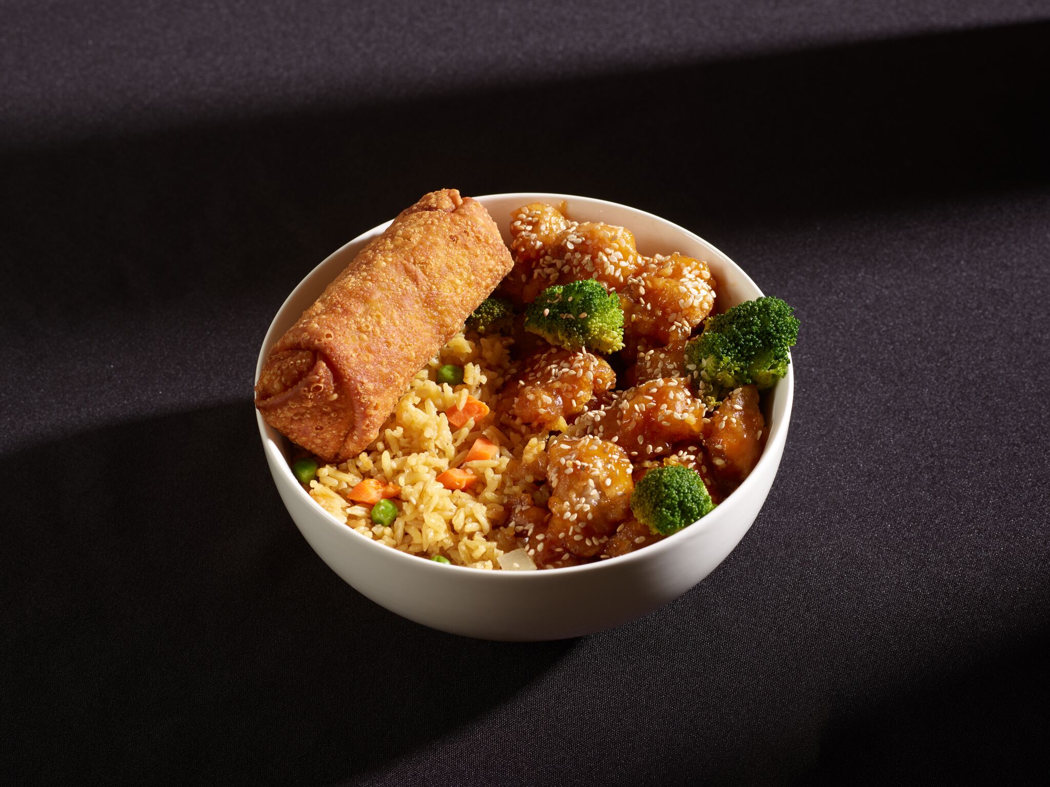 Order 15. Sesame Chicken Dinner Combo food online from China King Chinese Restaurant store, Morrow on bringmethat.com