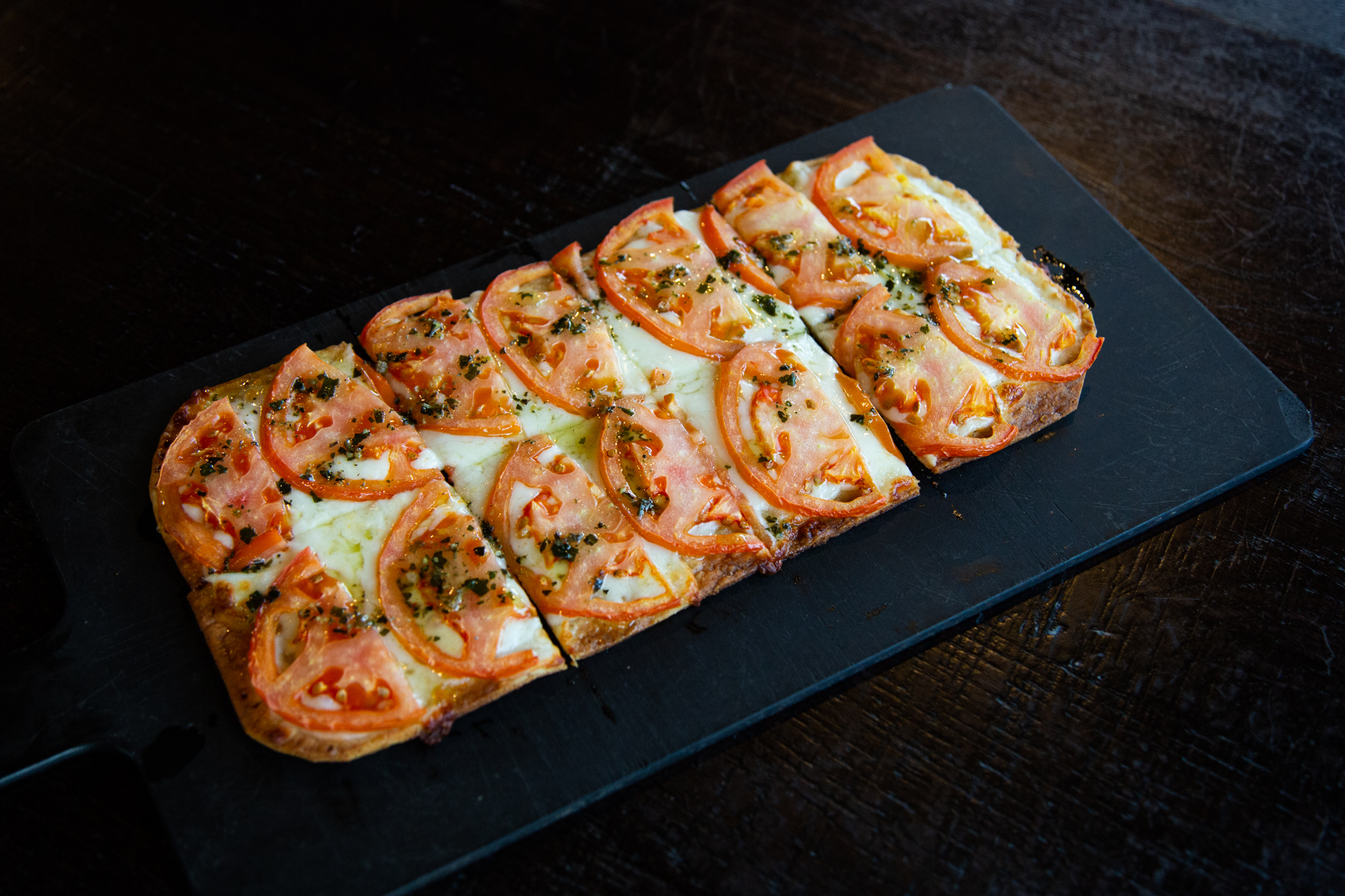 Order Margherita Flatbread food online from Iron Grill Bbq store, Columbus on bringmethat.com