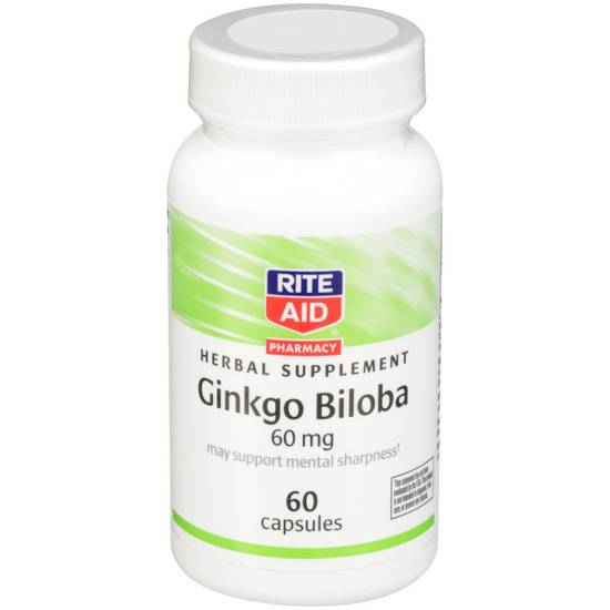 Order Rite Aid Pharmacy Ginko Biloba Capsules 60mg (60 ct) food online from Rite Aid store, Palm Desert on bringmethat.com