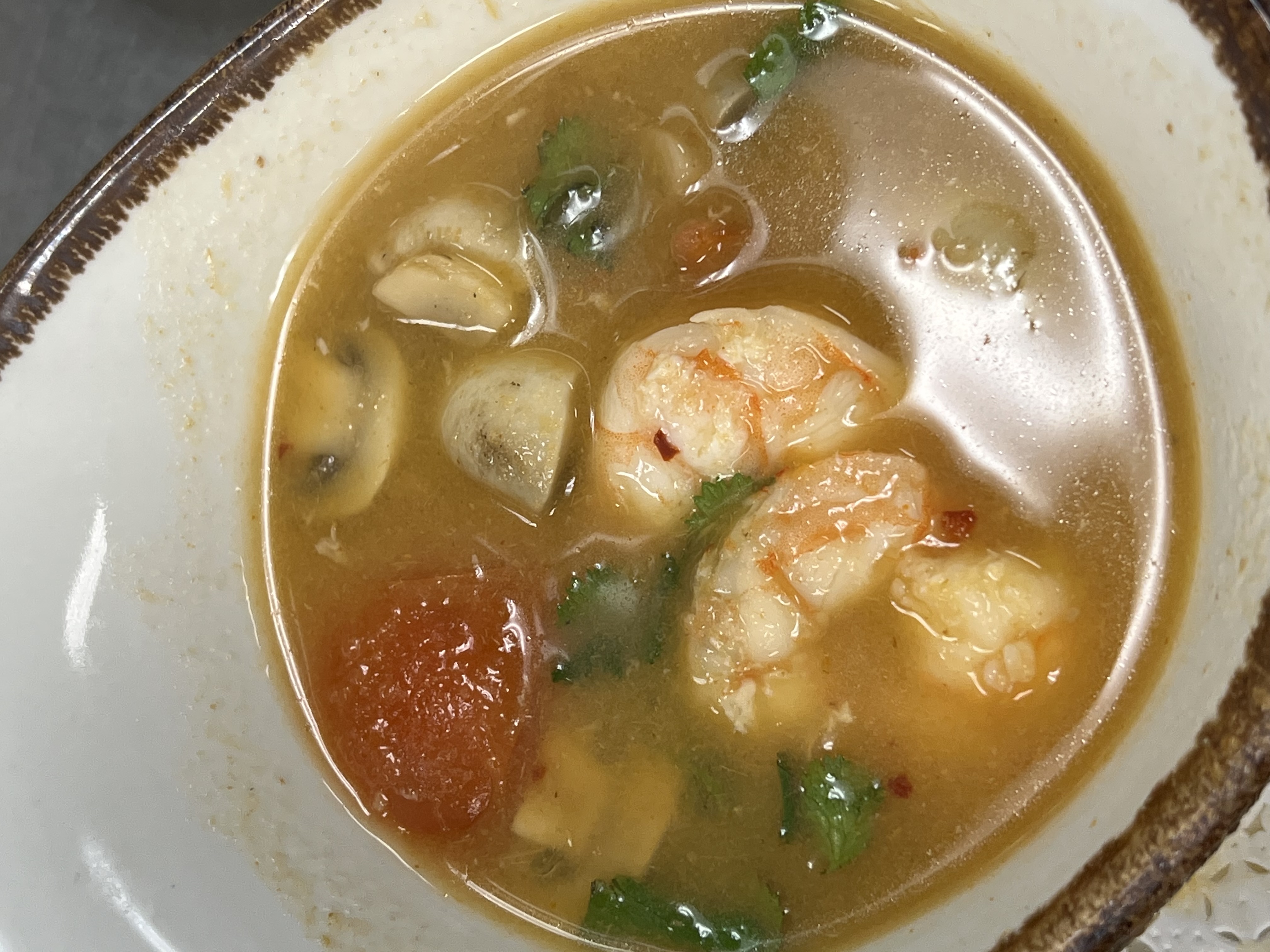 Order Tom Yum Shrimp Soup food online from Ploy Thai Cuisine store, The Woodlands on bringmethat.com
