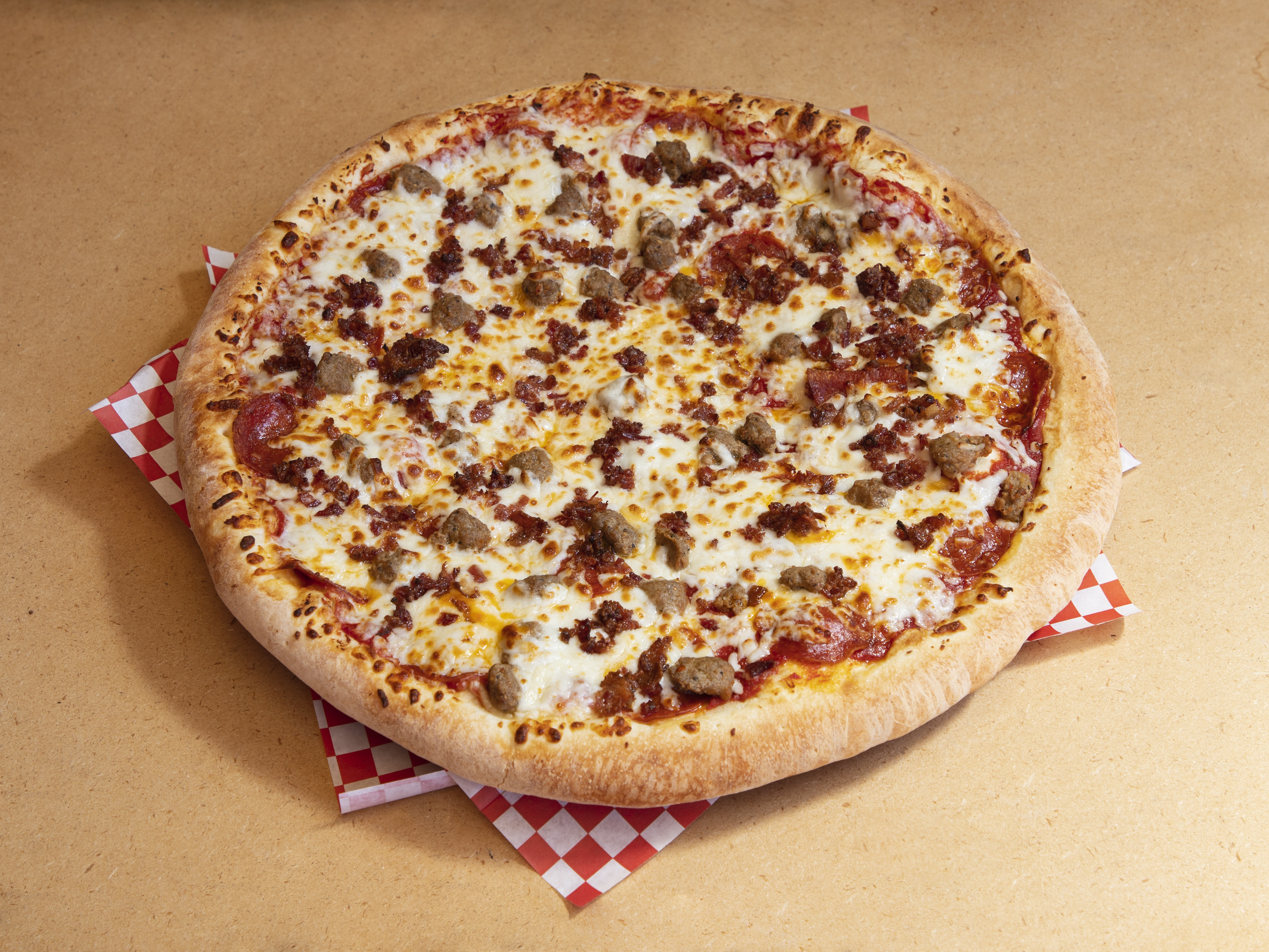 Order All Meat Pizza Medium food online from Salt City Pizza Company store, Layton on bringmethat.com