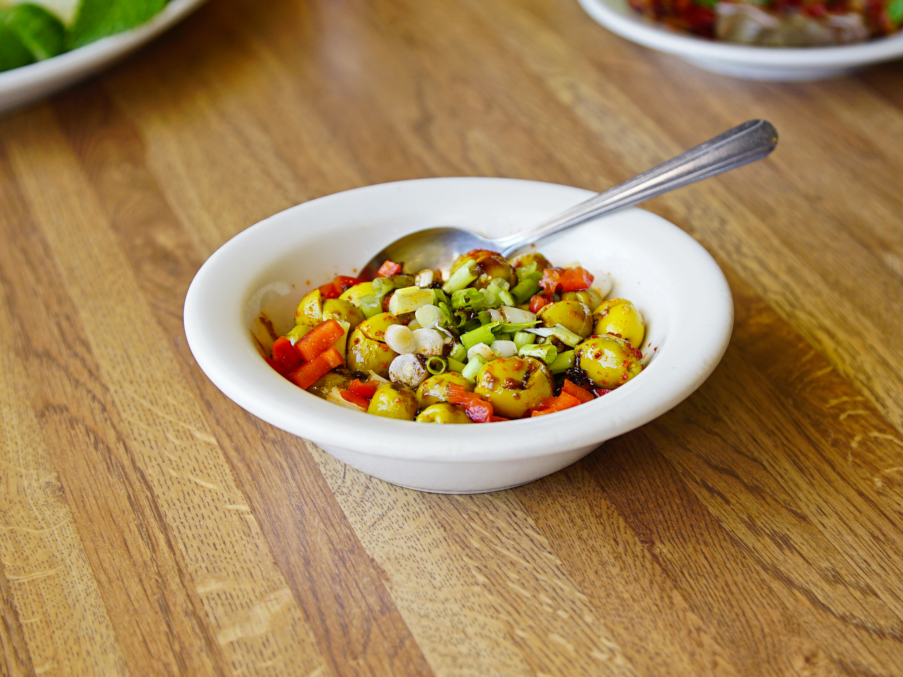 Order Green Olive Salad food online from Koko Middle Eastern Restaurant store, Van Nuys on bringmethat.com