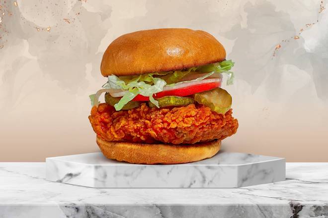 Order She's Kinda Hot (Nashville Hot Fried Chicken Sandwich) food online from The Loved Buns store, Las Vegas on bringmethat.com