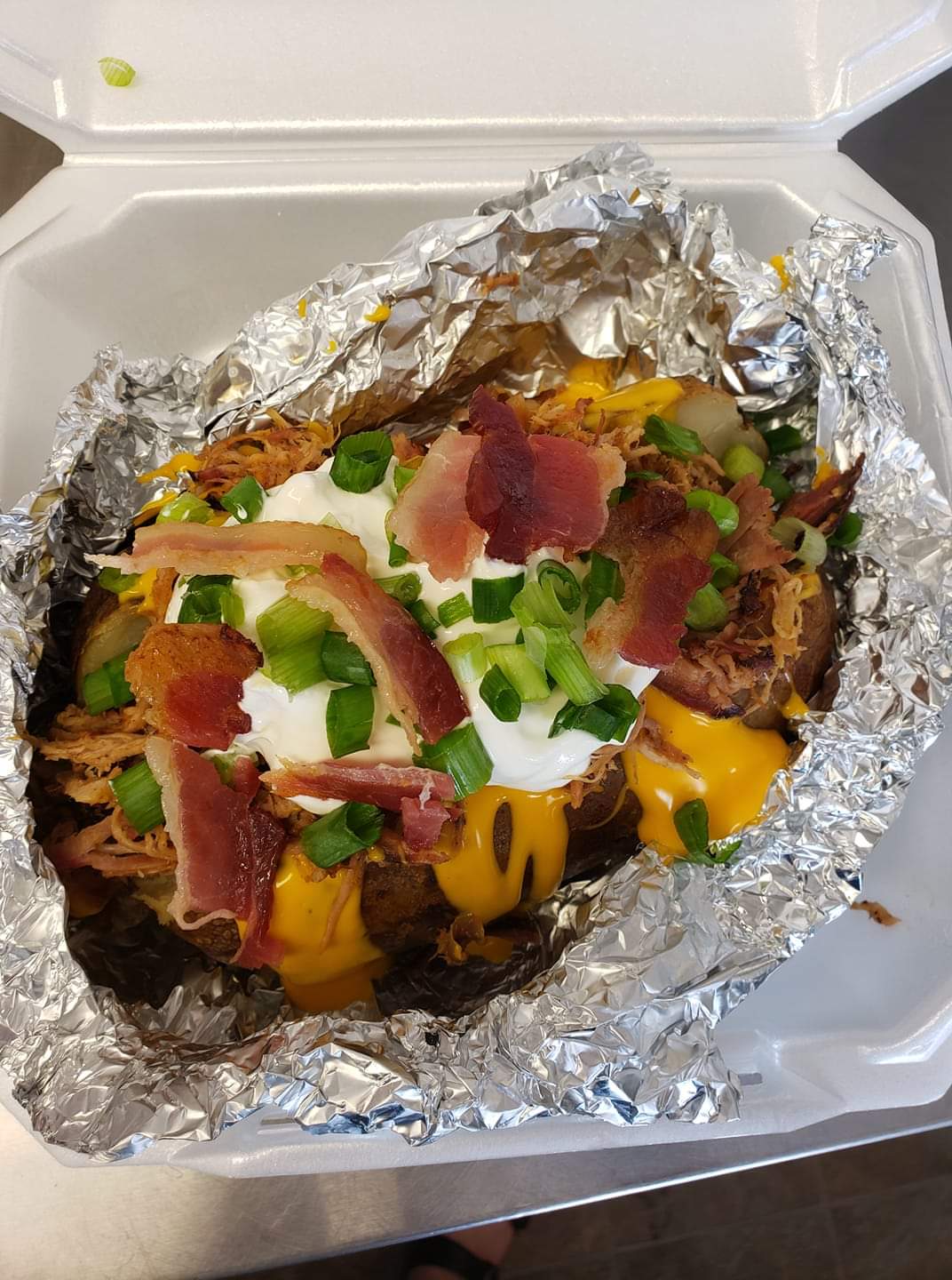 Order Loaded Baked Potato Plate food online from Roy Boy Bbq store, Colorado Springs on bringmethat.com