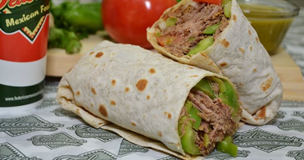 Order Shredded Beef Burrito food online from Federico's Mexican Food store, Phoenix on bringmethat.com