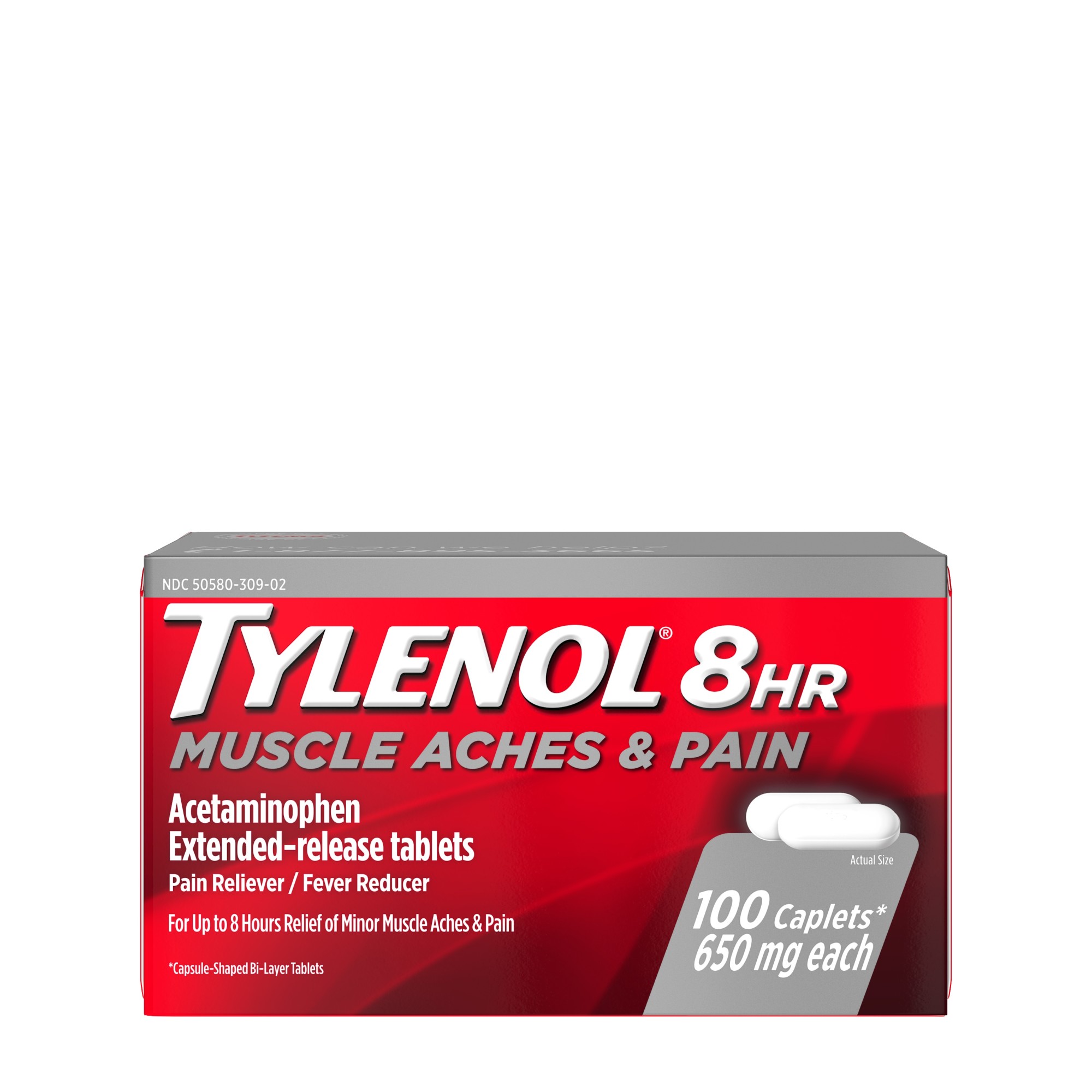 Order Tylenol 8 Hour Muscle Aches & Pain Tablets with Acetaminophen - 100 ct food online from Rite Aid store, CORNING on bringmethat.com