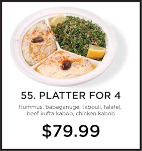 Order 55. Platter for 4 food online from Mystic Grill store, La Mesa on bringmethat.com
