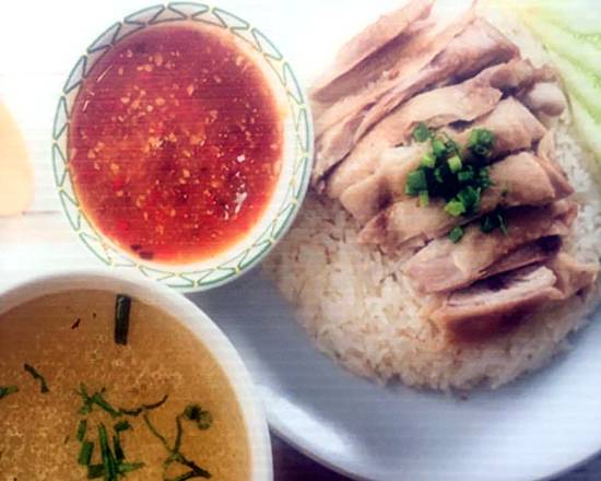Order Khao Man Gai (Chicken & Rice) food online from Pinto Thai Kitchen store, Sandy on bringmethat.com
