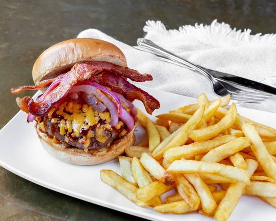Order Cowboy Burger food online from Half Moon Grill store, New Orleans on bringmethat.com
