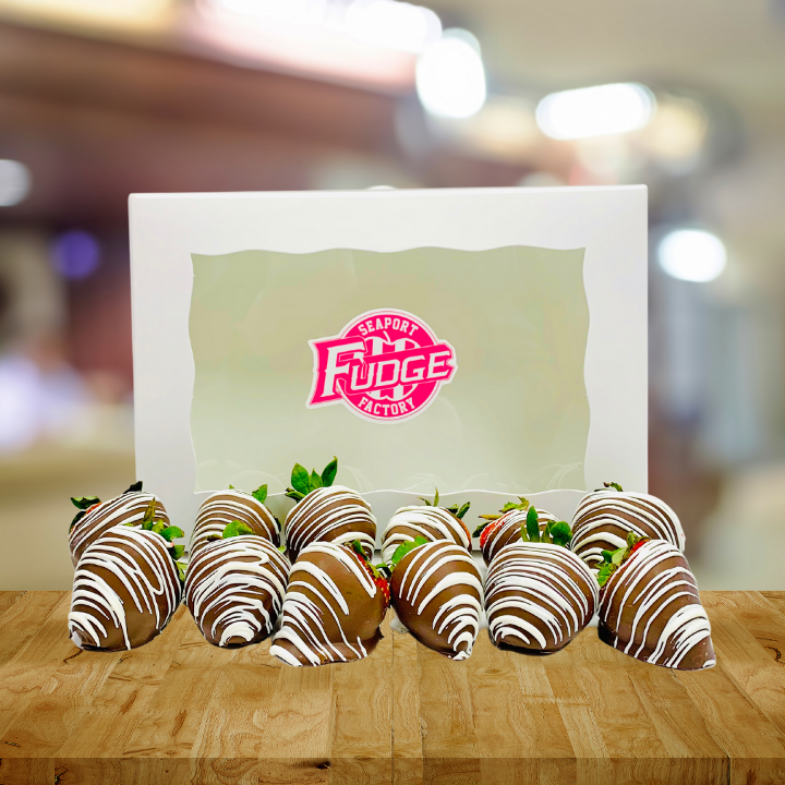 Order Dipped Strawberries Half Dozen food online from Seaport Fudge Factory store, San Diego on bringmethat.com
