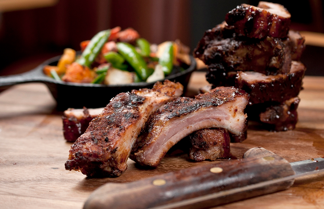 Order Half Rack Pork Ribs food online from Austin's American Grill store, Fort Collins on bringmethat.com
