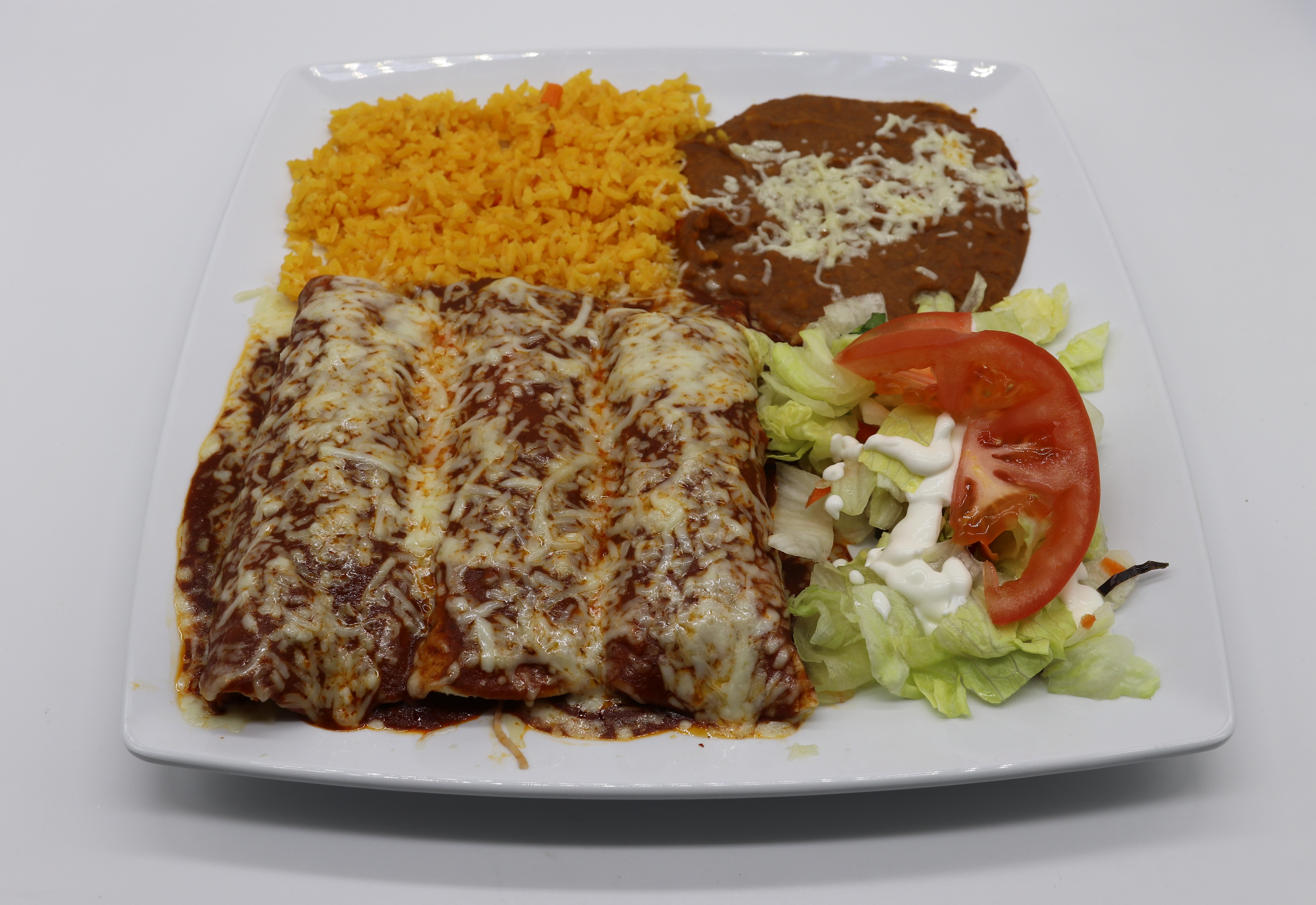 Order Red Enchiladas food online from Tequila Taqueria store, Livemore on bringmethat.com