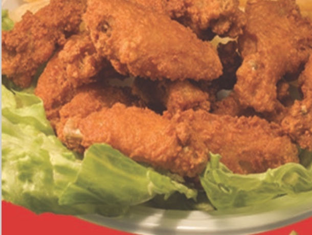 Order 6 Piece Hot Wings Salad Platter food online from Crown Fried Chicken & Coffee Shop - 848 Nostrand Ave. store, Brooklyn on bringmethat.com