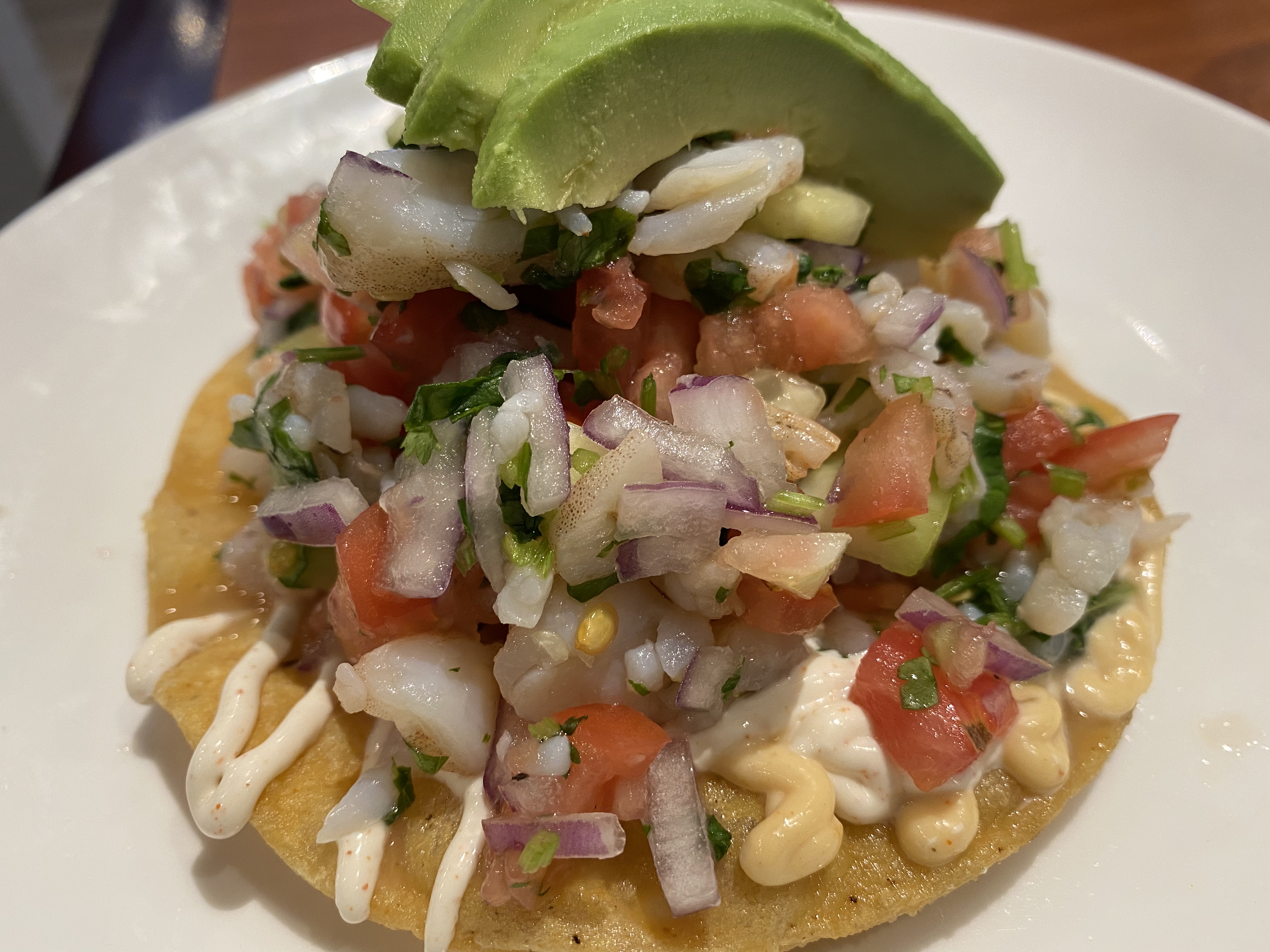Order Ceviche Tostada food online from Canasta Kitchen store, Alameda on bringmethat.com