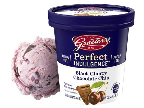 Order Perfect Indulgence™ Black Cherry Chip Pint food online from Graeter's Ice Cream store, Dayton on bringmethat.com
