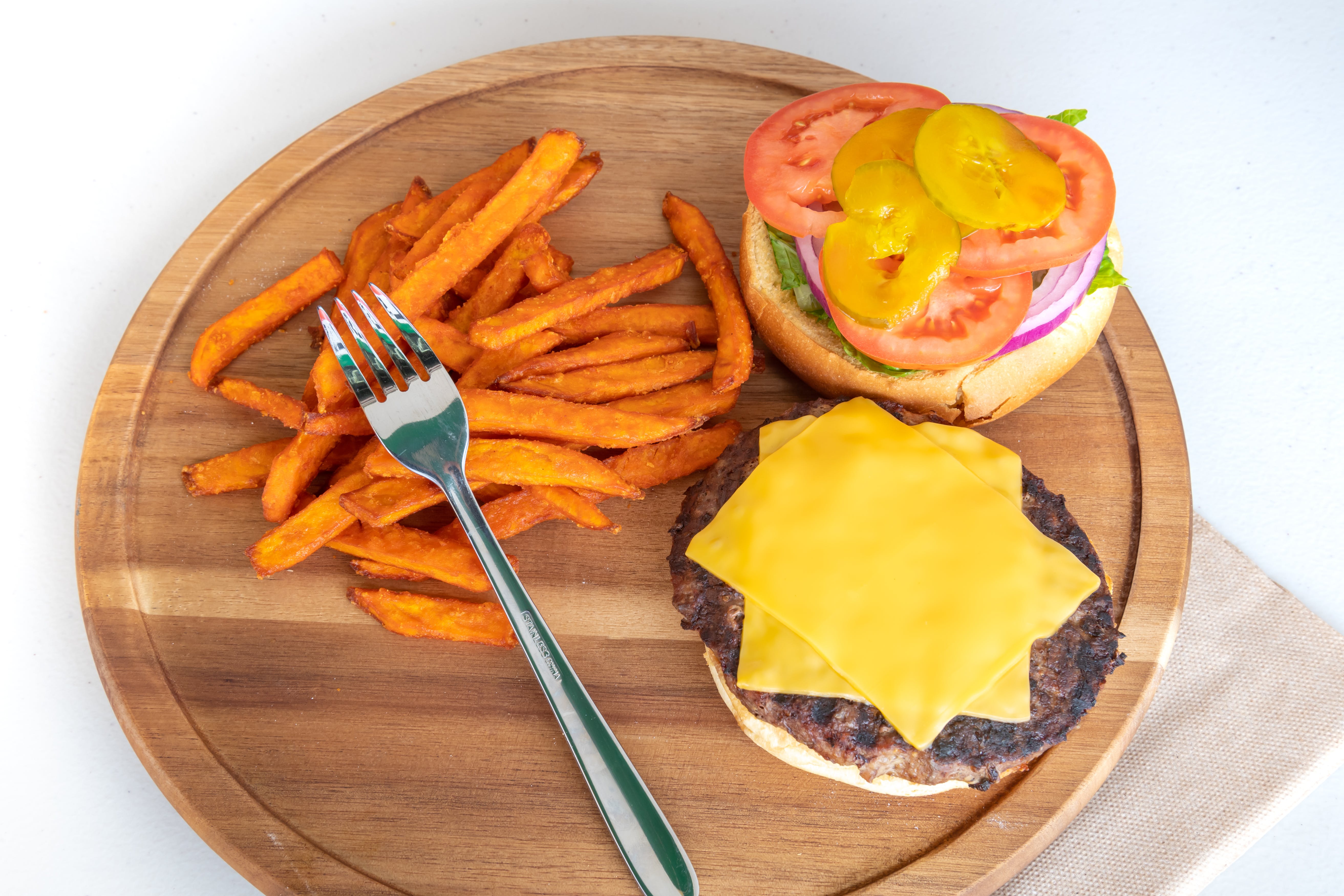 Order Our American Cheese Burger - 8 oz. food online from Pizza Machine - Hollywood store, Hollywood on bringmethat.com